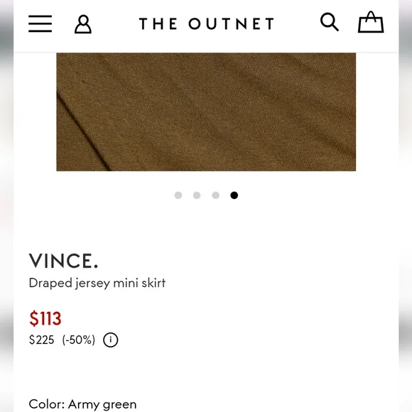 VINCE Mini Skirt Olive Green - Picture 4 of 9